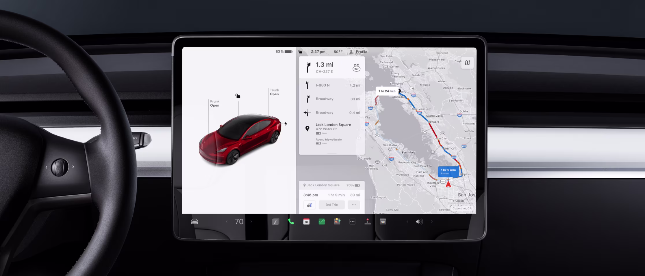 Drive the best route to avoid traffic and charge if needed