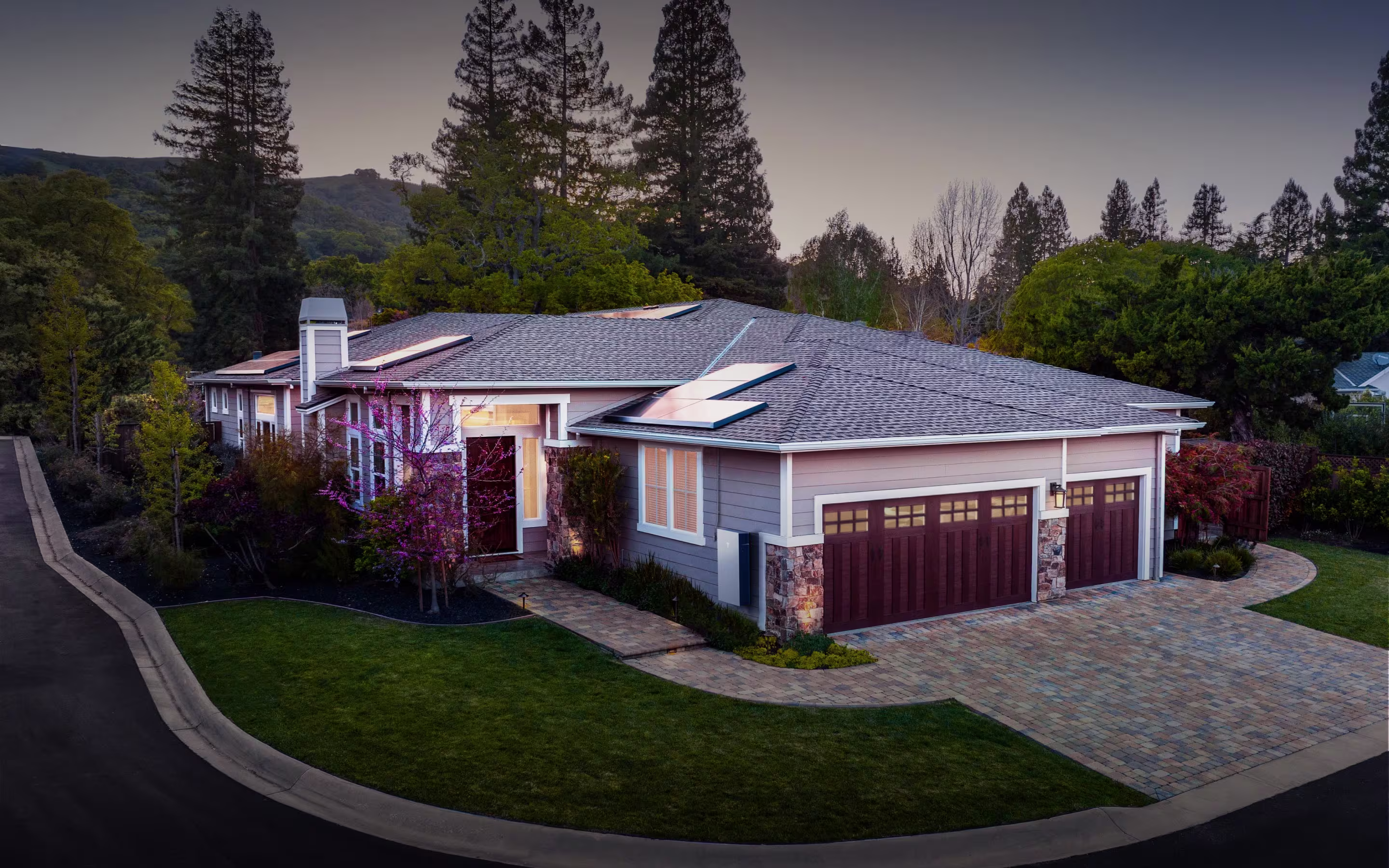 Home with Tesla energy products installed.
