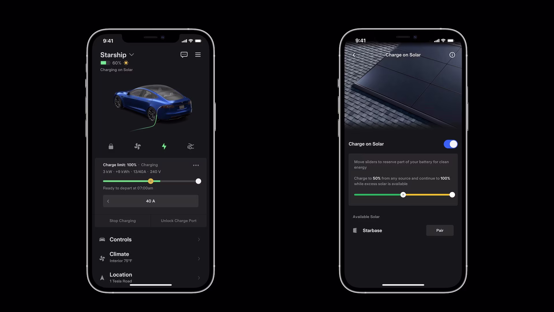 Charge on Solar app screen