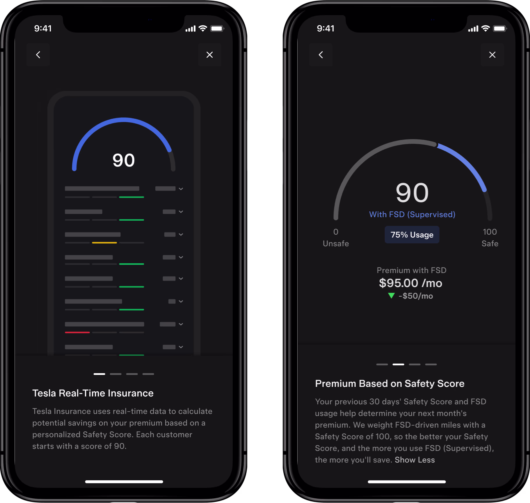 Real-time driving behavior UI