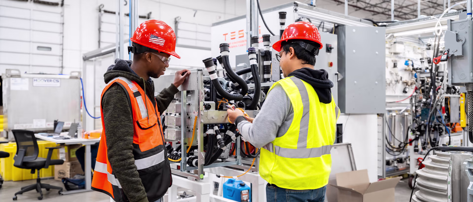 Engineers at Tesla's Megafactory