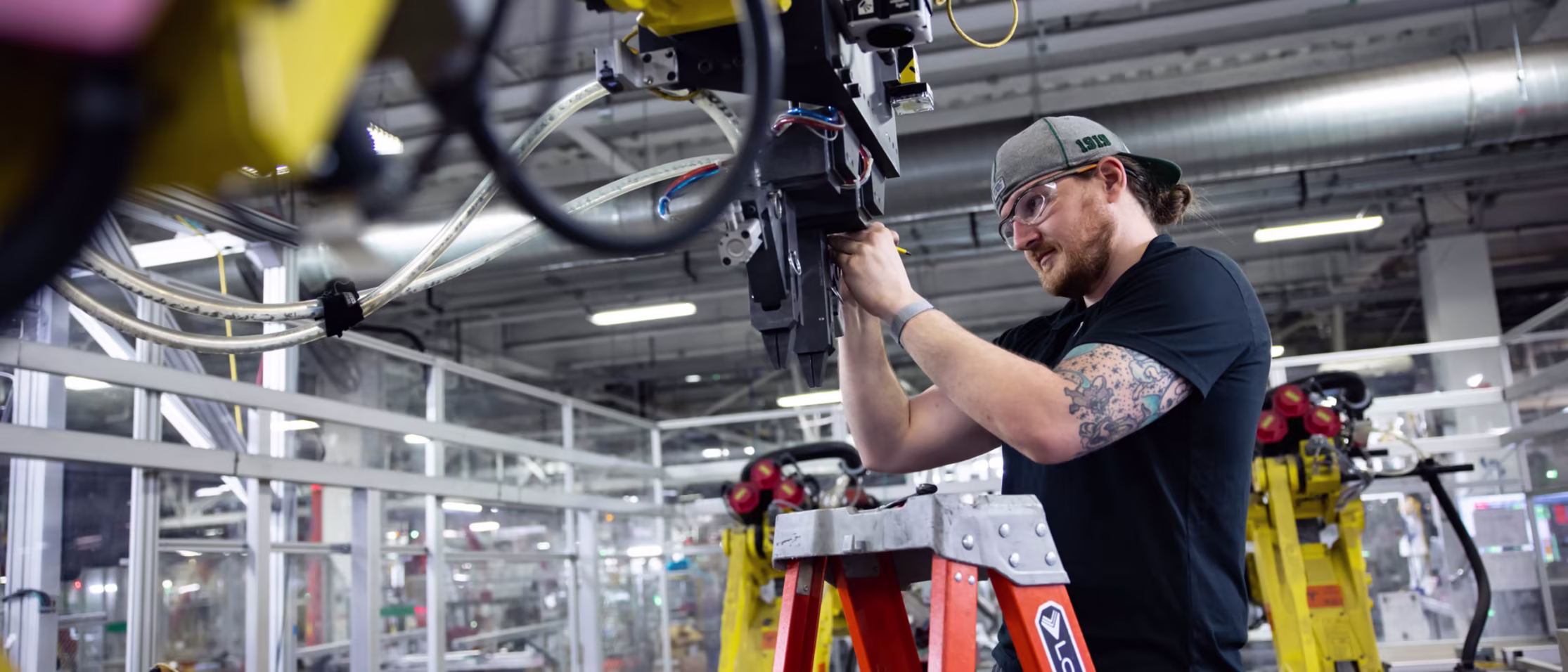 Employee working at Gigafactory Nevada
