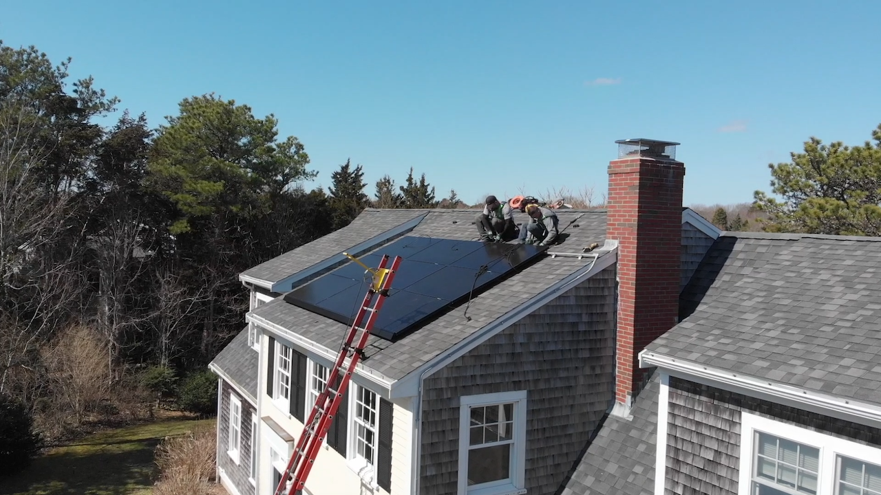 Tesla solar panel installation